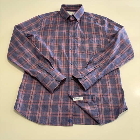 Twillory Untuckable Mens Lot Of 2 Size Medium Tailored Fit Button Shirt Plaid - Picture 2 of 13